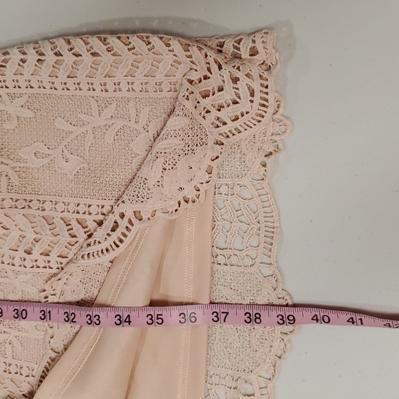 Tea n Rose rose crochet lacey overlay side zipper Small EUC - Picture 7 of 10